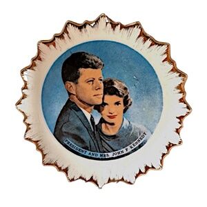 Vintage Porcelain Miniature Plate President & Mrs. Kennedy 5” Collectible